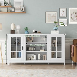 TV Stand for 65 Inch TVs Entertainment Center with Storage Cabinets Modern Media Console Table Wood Design for Living Room Bedroom Office - 1 of 4