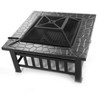 Fire Pit Table 32in Square Metal Firepit Stove Backyard Patio Garden Fireplace for Camping, Outdoor Heating, Bonfire and Picnic - 4 of 4