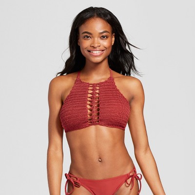 Crochet high sale neck bikini