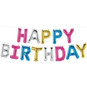 LOONBALLOON 30 x 82 Inch Air-Fill Balloon Kit HAPPY BIRTHDAY Multicolor – Fun & Vibrant Party Decoration - 1 of 1
