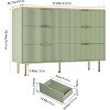 Fluted 6-Drawer Dresser 47.2" Wide - Modern Wood Storage Cabinet ,Gold Handles, Double Dresser Organizer for Bedroom to Hallway,gray green - 3 of 4