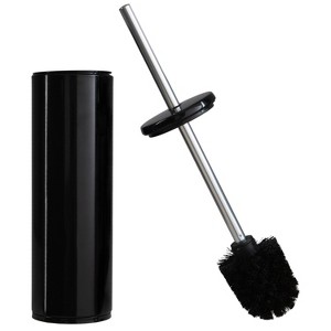 Deluxe Premium Aluminum Handle Toilet Brush with Fully Removable Liner Black - Bath Bliss - 1 of 4