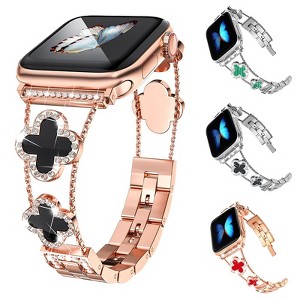 Worryfree Gadgets Metal Bling Band for Apple Watch Flower Design - 1 of 1