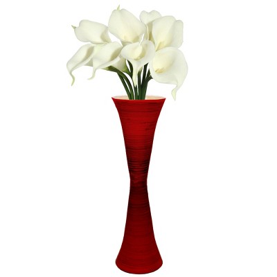 Uniquewise Decorative Modern Bamboo Display Floor Vase Hourglass Shape, 27 Inch