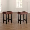 Okak 26.75 Inch Counter Stools Set of 2, Backless Fabric Barstools with Sturdy Metal Base, Minimalist Counter Height Seating - 2 of 4