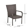 Christopher Knight Home Zara Outdoor Acacia Wood 7 Piece Dining Set with Stackable Wicker Chairs - 4 of 4