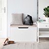 Costway Wooden Toy Box Kids Storage Chest Lift Top Bench Seat W/ Cushion & Safety Hinge - 4 of 4