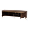 Graceland 2 Door Wooden TV Stand for TVs up to 58" Walnut Brown/Gold - Baxton Studio: Media Console with Open Shelves - 3 of 4