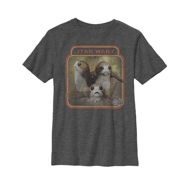 Boy's Star Wars The Last Jedi Porgs Frame T-Shirt, 1 of 5