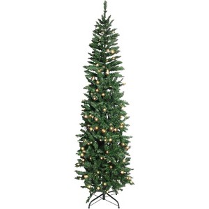 6.5ft 719 Branches Artificial Christmas Tree with Metal Stand Easy Assembly Holiday Decoration for Outdoor Indoor US Plug - 1 of 4