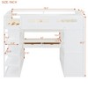 Twin/Full Size Loft Bed with Desk, Wardrobes, Drawers and 4 Shelves - ModernLuxe - 3 of 4