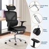 3Rd Gen Ergonomic Mesh Office Chair with Footrest, Adjustable Armrests, Dynamic Lumbar Support, Rolling Casters,Desk Chair for Office - 4 of 4