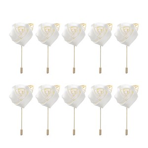 Unique Bargains Ceremony Anniversary Rose Wedding Groom Boutonnieres Pins 2"x3.5" 10 Pcs - 1 of 3