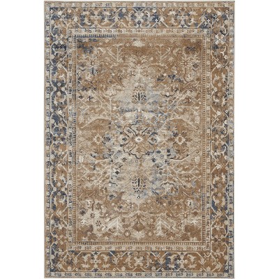 Ivory Malta 47"x67" Stain-Resistant Synthetic Area Rug