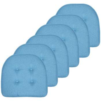 Sweet Home Collection Solid Color U Shaped Memory Foam 17 X 16 Chair  Cushions, Turquoise, 4 Pack : Target