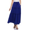 Womens Boho Pleated Midi Skirt Ruffle Tiered Tie Waist Flowy Long Skirts with Pockets - 2 of 4