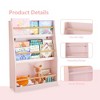 Kids Book Shelf,Kids Book Rack, Helps Keep Bedrooms, Playrooms, and Classrooms Organized,White - 3 of 4