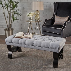 XIYUYEU End of Bed Bench, Shoe Bench with Birch Wood Legs, for Entryway, Bedroom, Living Room - 1 of 4