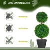 NicBex Artificial Ball Topiary Trees Plants Indoor, Faux Fake Plants in Pot 2 Ball for Home Office Living Room Decor - 3 of 4