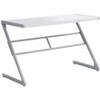 Vynxaria Modern 48" White Laminate Computer Desk Grey Metal Frame for Home Office Laptop Work - 4 of 4
