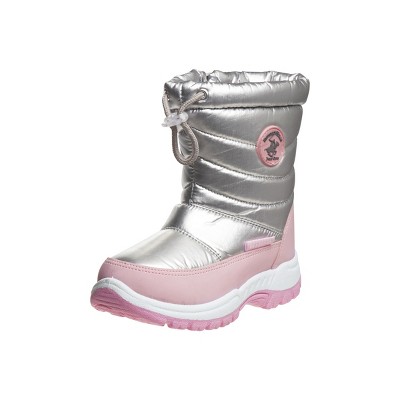 Beverly Hills Polo Club Toddler Girls Snow Boots - Silver/pink, 10 : Target