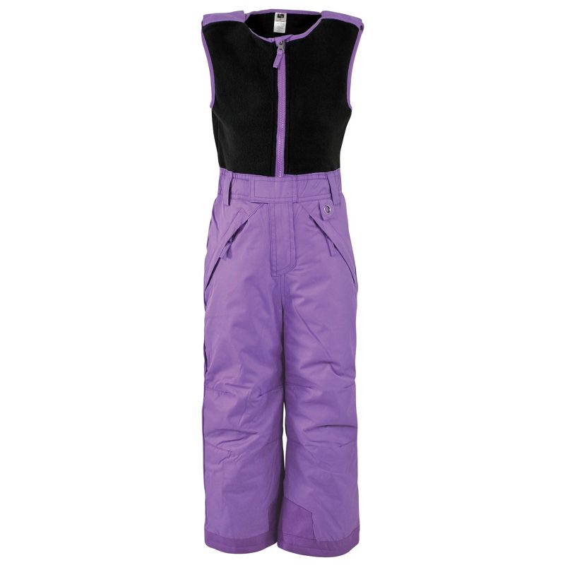 Hudson Baby Unisex Snow Bib Overalls with Fleece Top, Purple, 1 of 5