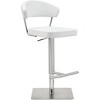 Whiteline Modern Living Maureen Barstool White adjustable height and square stainless steel base. - 2 of 3
