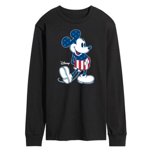 Men's - Disney - Mickey Flag Pattern Long Sleeve Graphic T-Shirt - 1 of 4