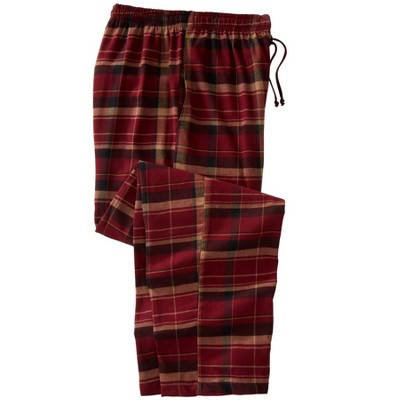 KingSize Men's Big & Tall Flannel Plaid Pajama Pants - Tall - 3XL, Black