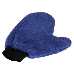 Unique Bargains Car Wash Towel Coral Fleece for Car Cleaning Wiping 9.84"x7.87"x0.39" Sapphire Blue 1 Pc - 1 of 4
