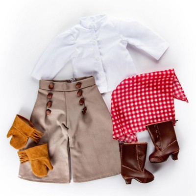 The Queen's Treasures 18 Inch Doll  7 Piece Frontier Girl Outfit and Boots