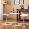 3-Piece Bar Height Dining Set with Round Table and 2 Chrome Air Lift Adjustable Swivel Stools - 2 of 4