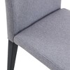 Gulches Set of 4 Light Gray Linen-Cotton Dining Chairs - Minimalist Versatile, Sturdy Black Metal Legs, Anti-Slip Feet - 4 of 4