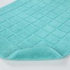Cotton Solid Absorbent Thick Checkered Grid Washable Bath Mats, Set of 2 by Blue Nile Mills - 3 of 4