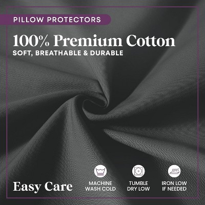 Charcoal Cotton Hypoallergenic Zippered Pillow Protector Set