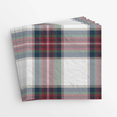 20ct Tartan Plaid Beverage Disposable Napkin - Wondershop™