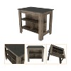 Kumasinova Versatile Kitchen Island Cart with Three Storage Shelves,40.5" Kitchen Cart with Ample Legroom,Spacious Island Table for Dining Room - 3 of 4