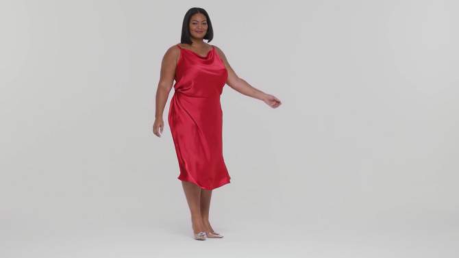 Women's Satin Midi Slip Dress - Ava & Viv™, 2 of 5, play video
