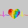 Adult Design By Humans Rainbow Heartbeat Pride By corndesign T-Shirt - 2 of 2