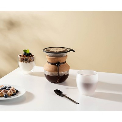 17 oz. Camel Cork Pour Over Coffee Maker with Stainless Steel Filter
