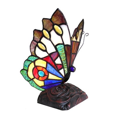 Chloe Lighting Kacy 7 Tiffany-style 1 Light Butterfly Accent Table Lamp 9 Inch Tall
