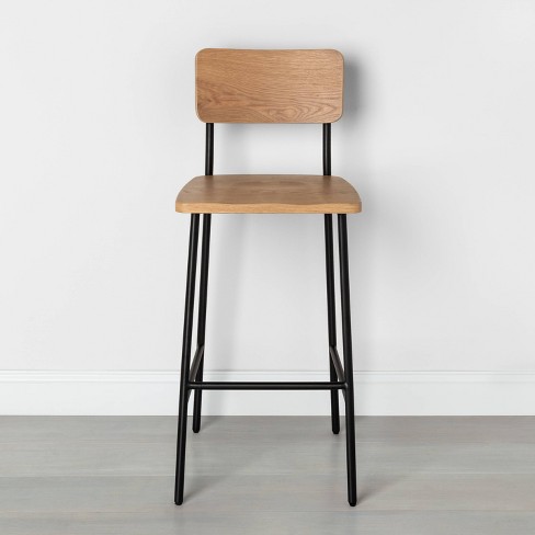 Wood & Steel Bar Stool Black   Hearth & Hand™ With Magnolia : Target