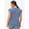 ellos Plus Size Cap Sleeve Henley Tee - 3 of 3