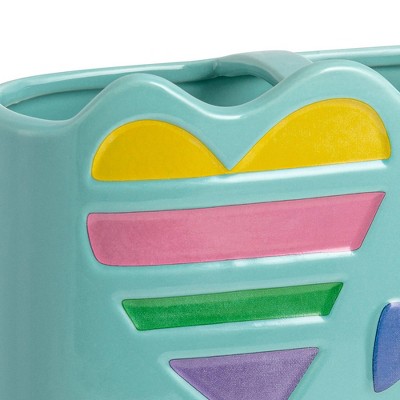 Turquoise Ceramic Rainbow Hearts Kids' Organizer