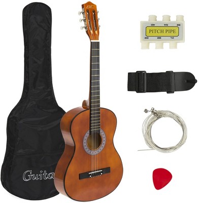 Best Choice Products 38in Beginner Acoustic Guitar Starter Kit w/ Case, Strap, Pick, Strings  - Brown