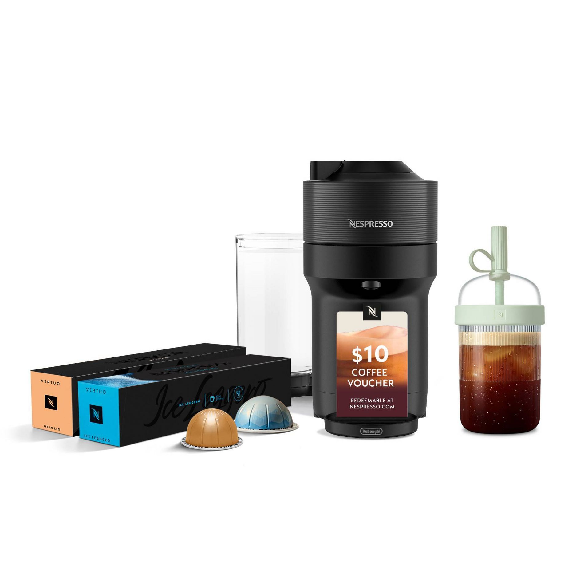 Nespresso Vertuo Pop+ Coffee and Espresso Maker Iced Coffee Bundle by De'Longhi