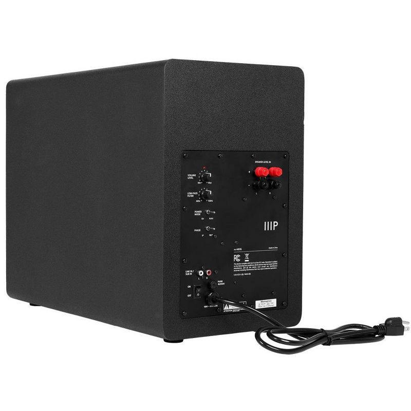 Monoprice CSW-12: 12" 400-Watt Compact Subwoofer, High-Level Speaker Inputs, Crossover Setting, RCA Inputs, 4 of 7