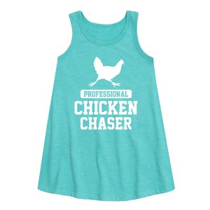 Girls' - Instant Message - Professional Chicken Chaser Graphic Sleeveless Aline Dress - 1 of 4