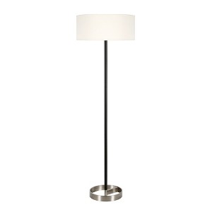 Hudson and Canal Two-Tone Floor Lamp with Drum Fabric Shade - 1 of 4