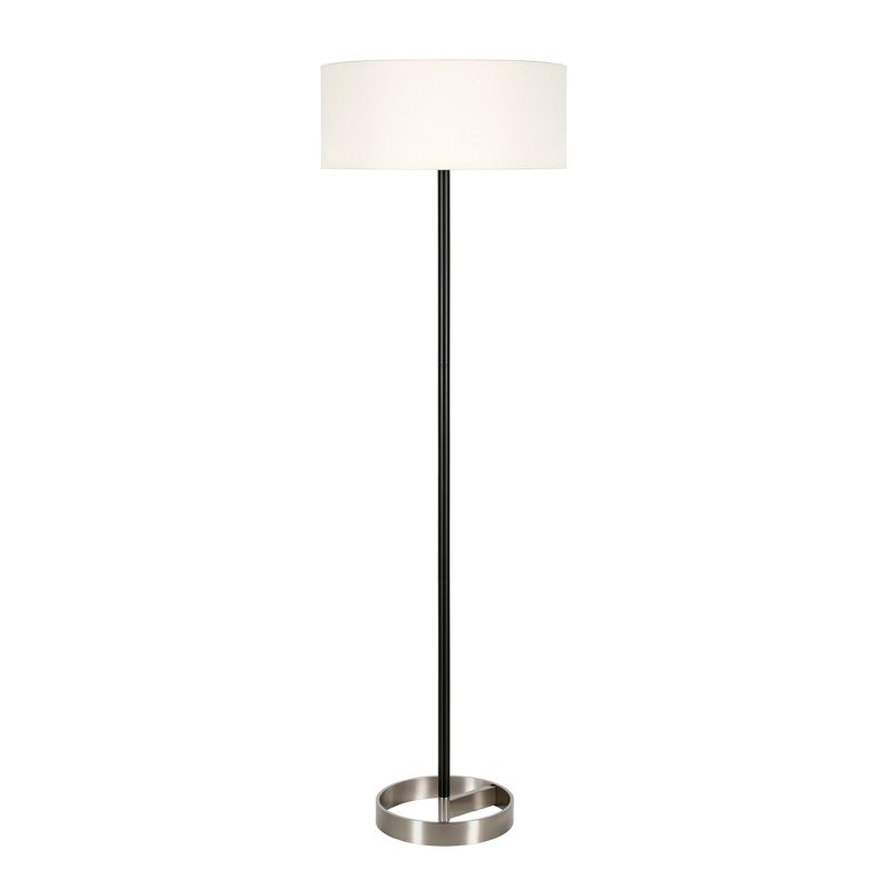 Hampton & Thyme Two-Tone Floor Lamp with Drum Fabric Shade , 1 of 9